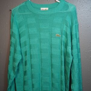 Lacoste Mens Light Green Chemise Crew Neck Vintage Long Sleeve Sweater Size XL